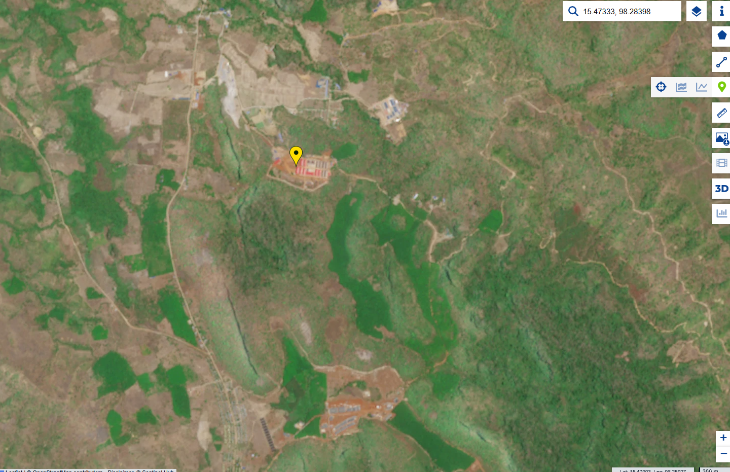 Copernicus satellite image showing the reported Tai Chang III location